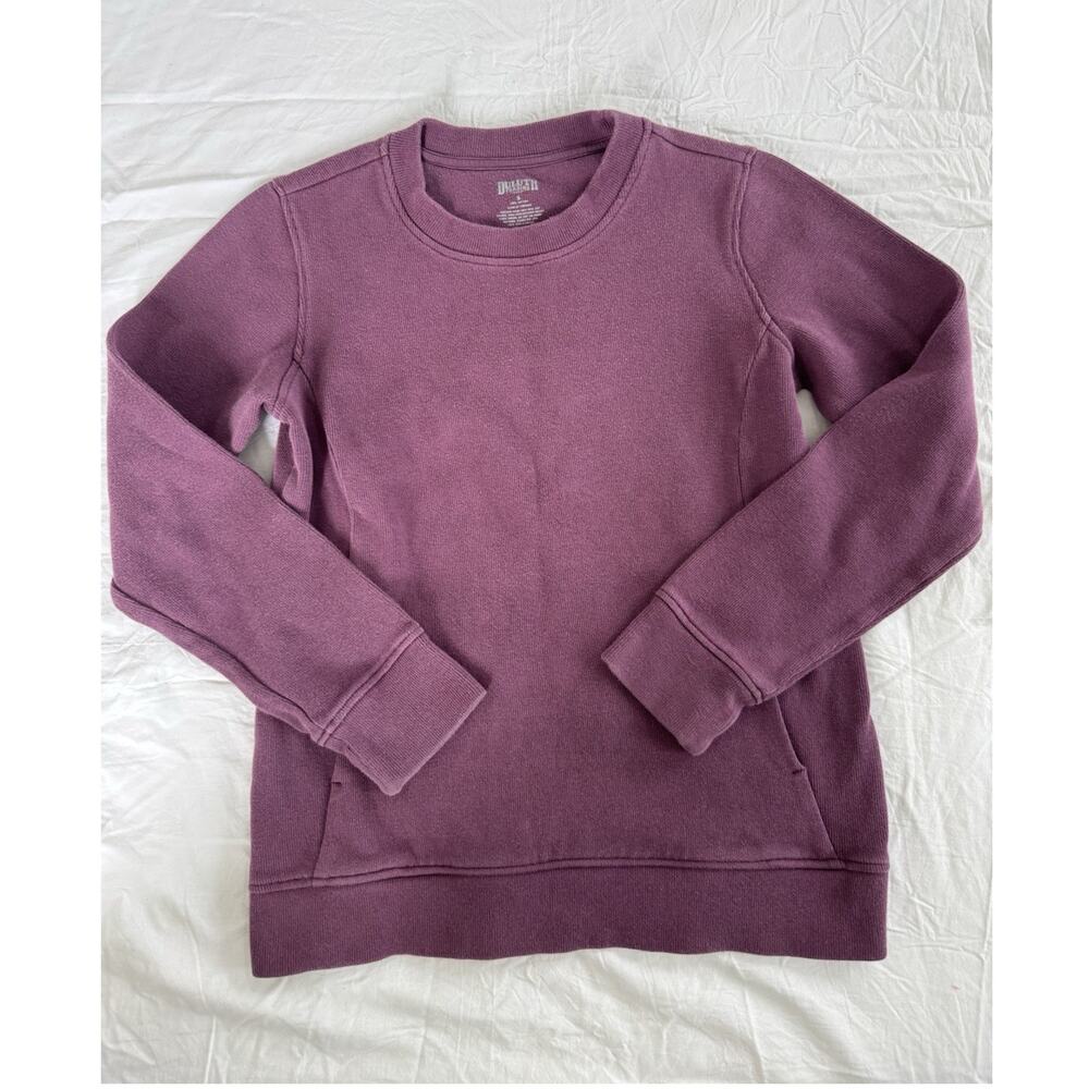 Duluth Trading Co Women's Purple Crewneck Pullover Sweatshirt Pockets S